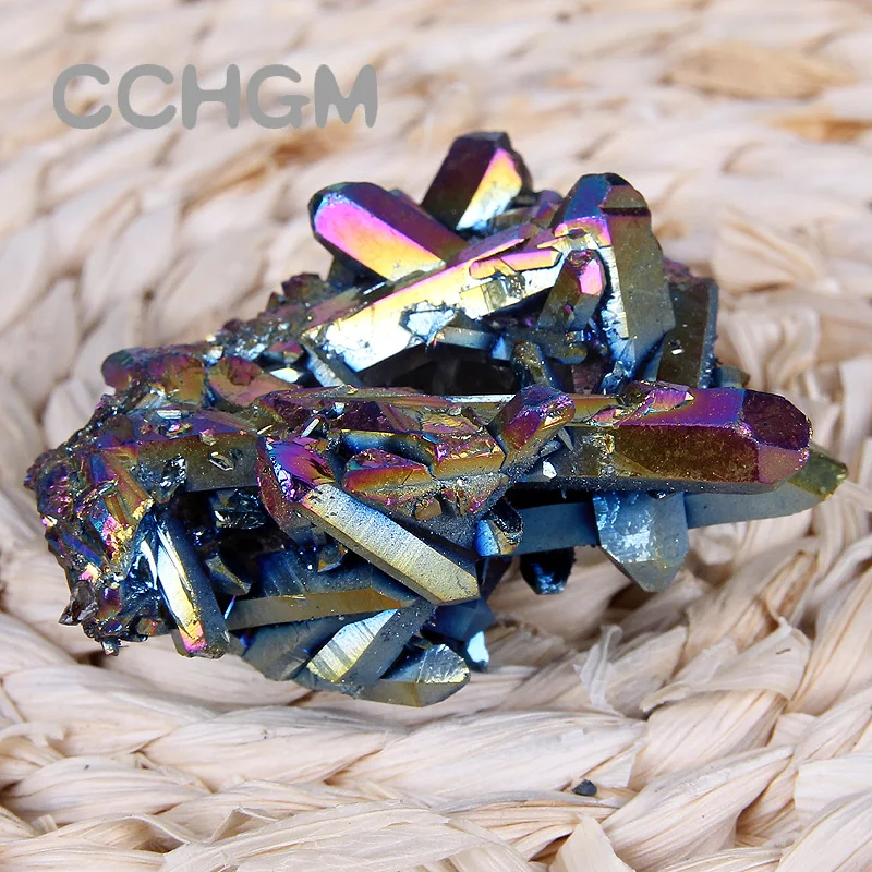 100 г натуральный Титан камни из кварца с кристаллами драгоценного камня минералы