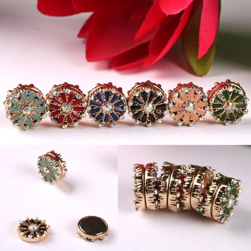 Женская мода Винтаж Цветочный магнит брошь мусульманский шарф Пряжка хиджаб