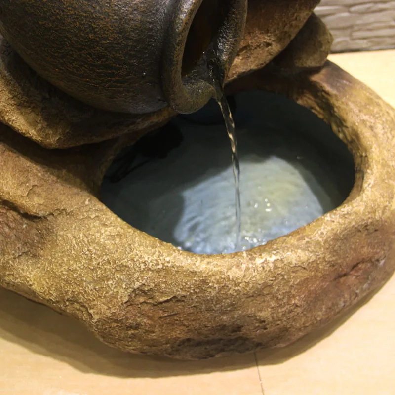 Большая скала фонтан воды в аквариуме сад фэншуй круглые орнаменты ремесла