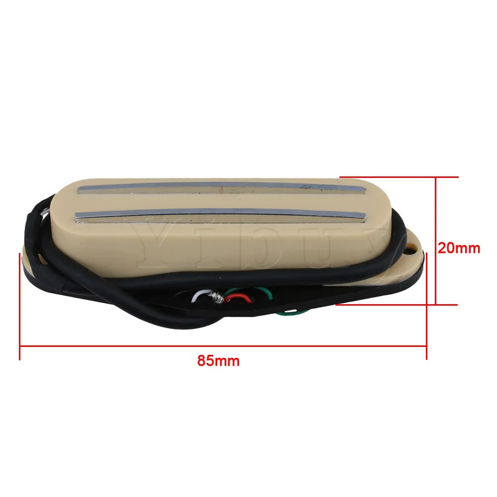

Yibuy Cream Color Dual Rail 4 Wires Magnetic Humbucker Pickup for Electric Guitar