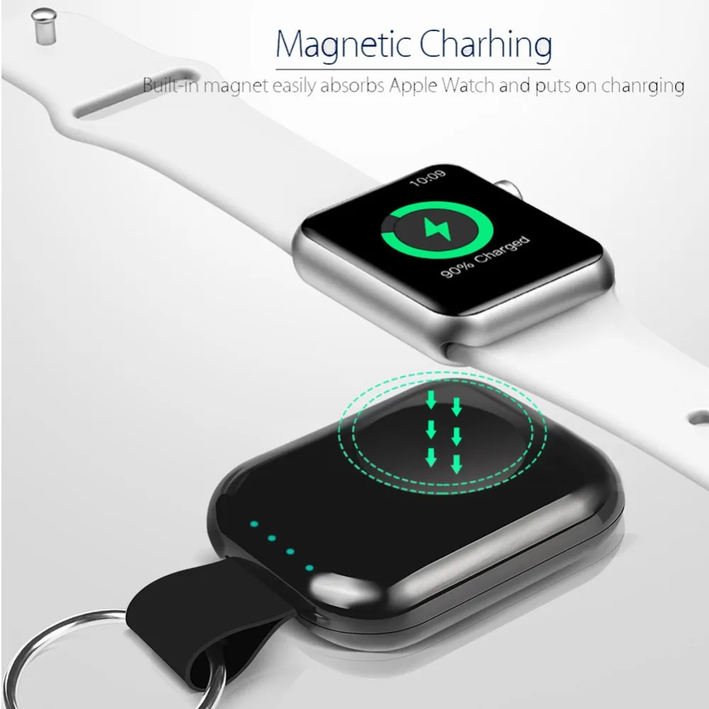 Qi беспроводные Часы зарядное устройство для Apple Watch 1 2 3 4 Внешний аккумулятор power Bank портативный походный QI Беспроводная зарядная батарея