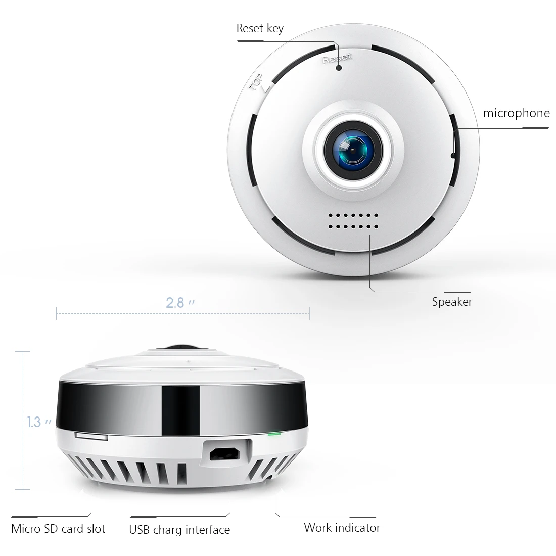 FREDI IP камера 360 градусов панорамная рыбий глаз беспроводная WiFi камера 960P HD 1.3MP CCTV камера безопасности 10 м инфракрасное ночное видение