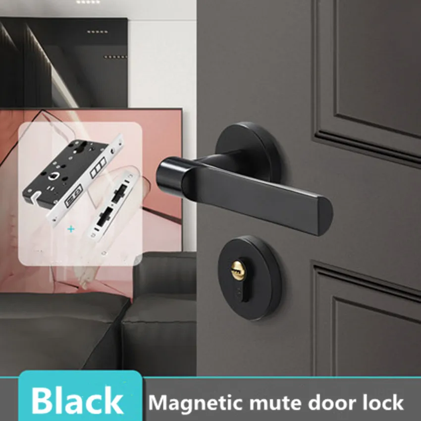 Современная мода роскошный золотой бесшумный магнитный замок для межкомнатной