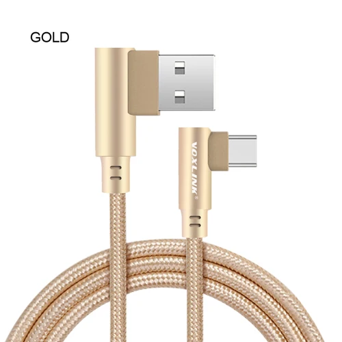 Gold VOXLINK usb type C 90 градусов быстрая зарядка usb c кабель type-c шнур для передачи данных зарядное устройство usb-c для samsung S8 S9 Note 9 8 Xiaomi mi8 mi6 - Цвет: Gold