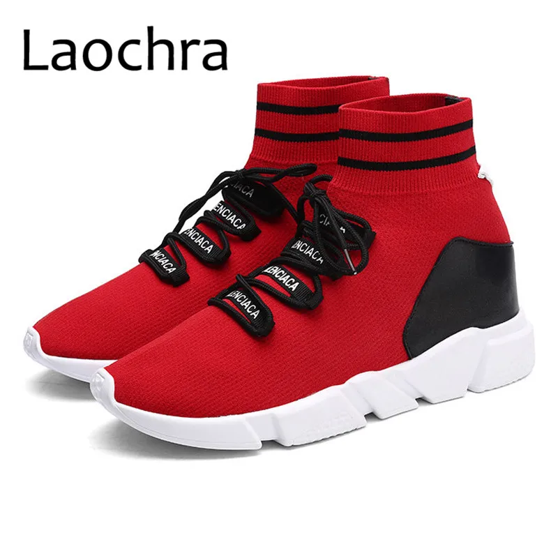 LAOCHRA 2018 Весна Для мужчин повседневная обувь s на шнуровке черный красный