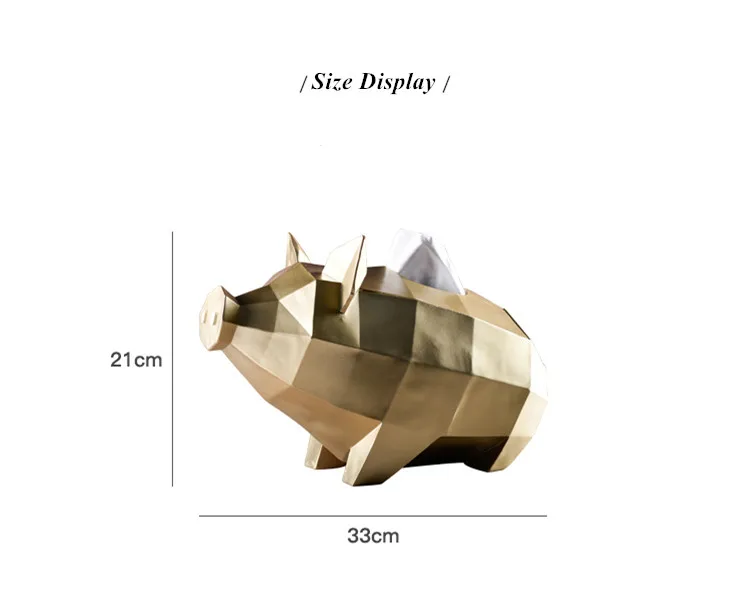 Нордическая креативная Геометрическая Золотая свинья коробка для салфеток