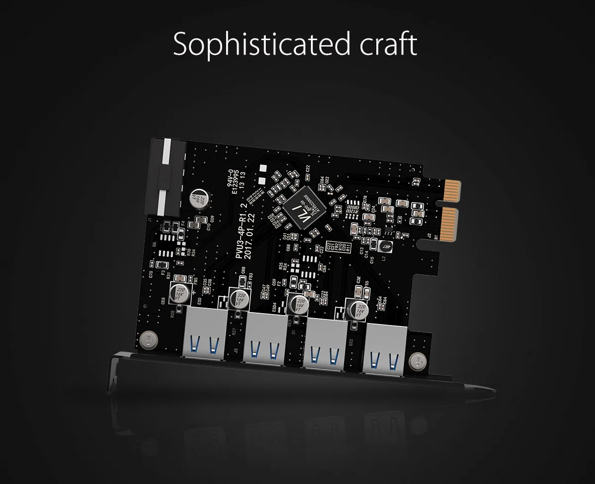 4 порта USB 3,0 PCI-e Плата расширения PCI express PCIe USB 3,0 концентратор, одновременная обратная совместимость с USB2.0/1,1, PVU3-4P