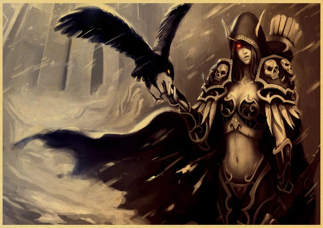 A1 World of Warcraft ретро постер винтажный высокое качество печать рисунок ядро декоративная живопись общежития украшение квартиры - Цвет: A1