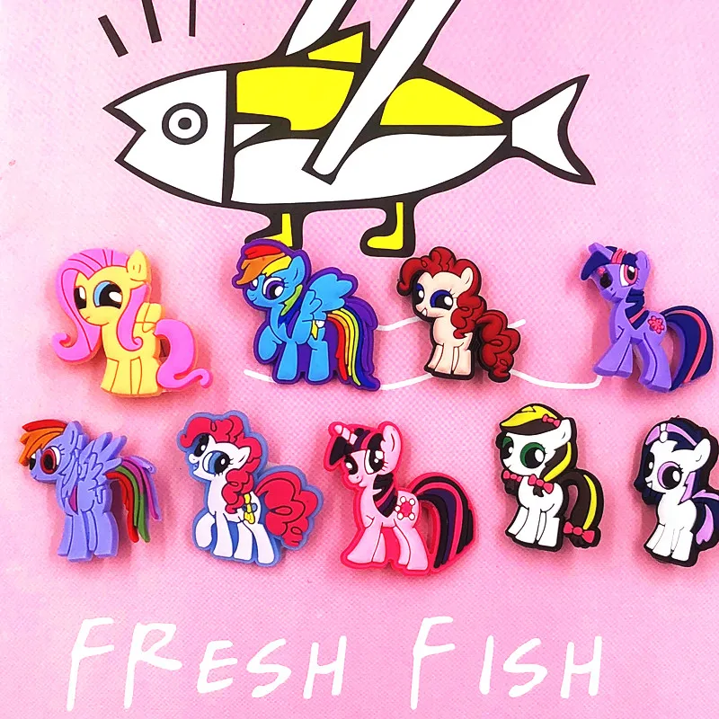 1 шт. милый мультфильм моя маленькая лошадь бейджи ПВХ булавки броши Pinback Кнопка