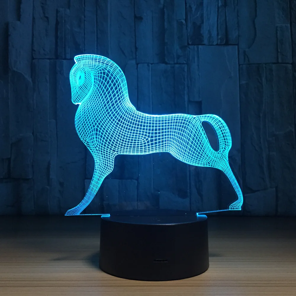 С рисунком Пони для 3D светодиодный светильник 7 цветов Изменение USB акриловые