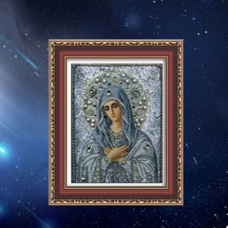 Русский Стиль религиозных серии 5D вышивки камнями Набор для рисования с круглыми