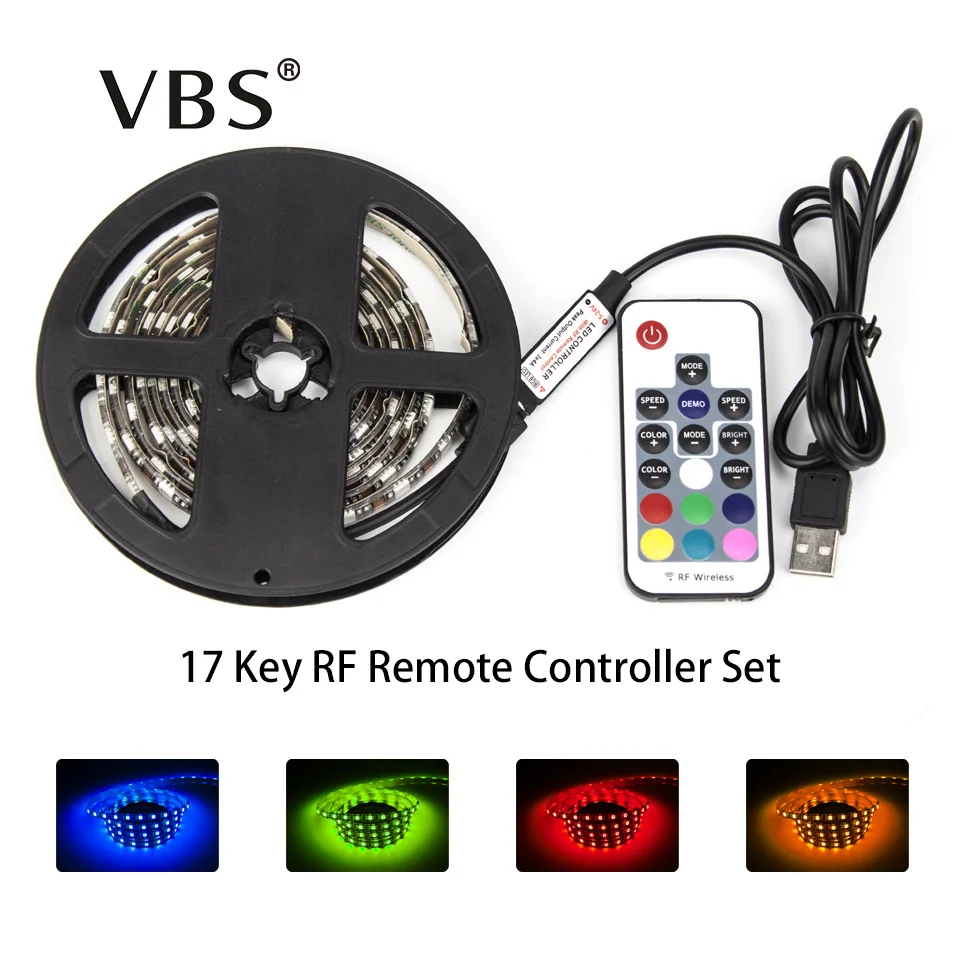 Гибкая светодиодная лента 5 в постоянного тока USB 5050 RGB 1 м 2 для фосветильник