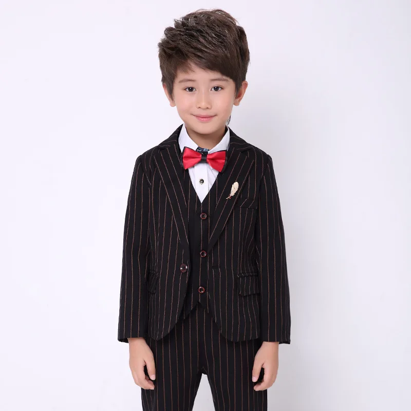 Flower Boys Wedding Suit Blazer+Shirt+Vest+Pants+Tie 5Pcs School for Formal Party Dress Performance Costume N56 | Детская одежда и