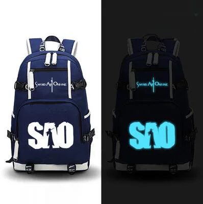 4 Холщовая задняя упаковка светящиеся школьные рюкзаки с принтом для подростков игрушечный меч для девочек искусство онлайн SAO дизайн Mochila Feminina сумки для ноутбука - Цвет: 4