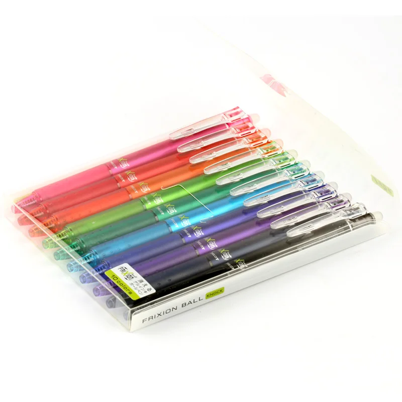 Japan Pilot FriXion 1 set 10 colors Magic Erasable Press Touchable Gel Ink Pen School Office Supplies 0.5 mm LFBK230EF10C|gel ink pen|pilot