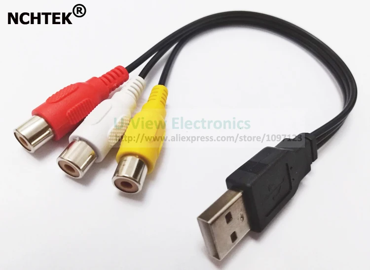 NCHTEK USB 2 0 A штекер 3 RCA Женский Аудио Видео AV адаптер Шнур/кабель около 25