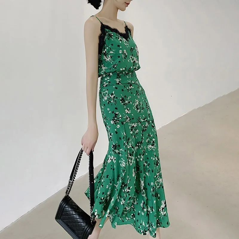 Женский костюм TWOTWINSTYLE с принтом открытыми плечами кружевной топ в стиле пэчворк