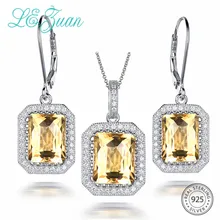 L & zuan 10.95CT набор ювелирных изделий из натурального цитрина для