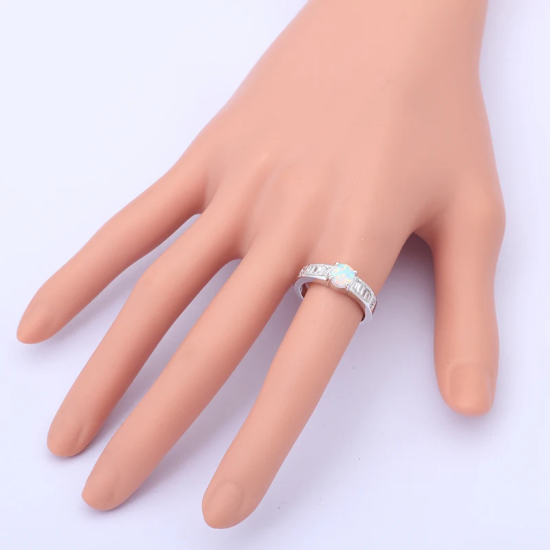 Модный бренд оптовая продажа серебро штамп ювелирные изделия Белый опал