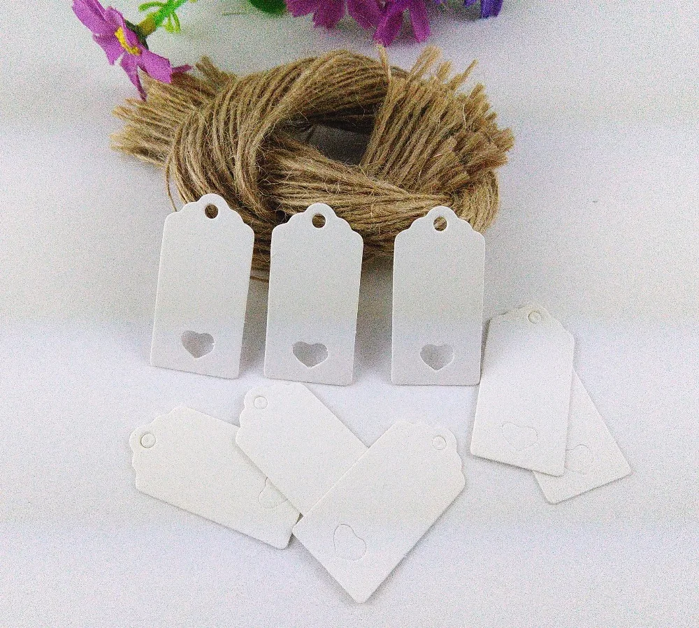 4x2 см белые ценники подарочные маленькие бирки с отверстием в форме сердца пустые