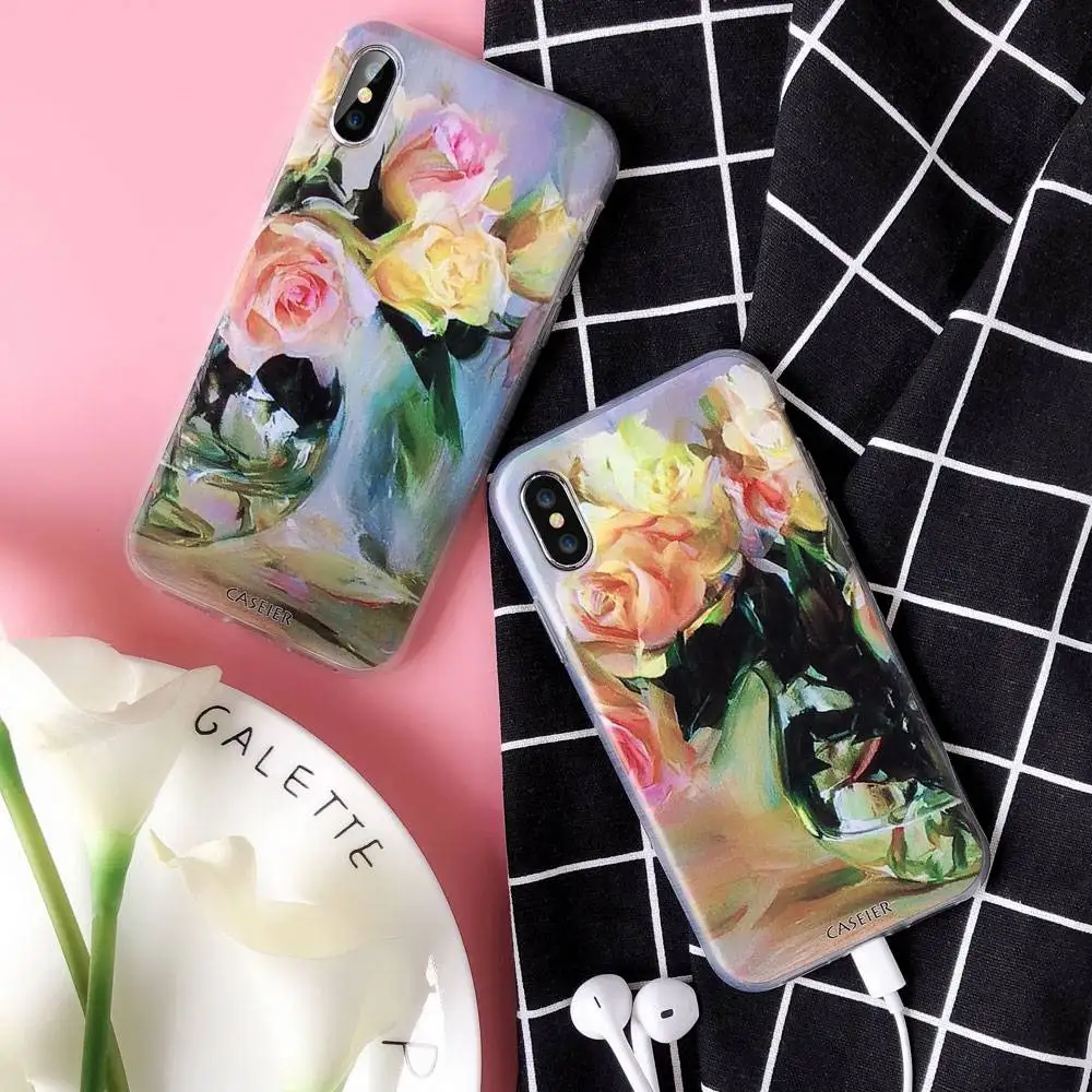 CASEIER Floral Phone Case For Xiaomi Redmi Note 5 4 4X Soft TPU Mi 6 6X A1 8 SE 3S 4A Plus 5A Funda |