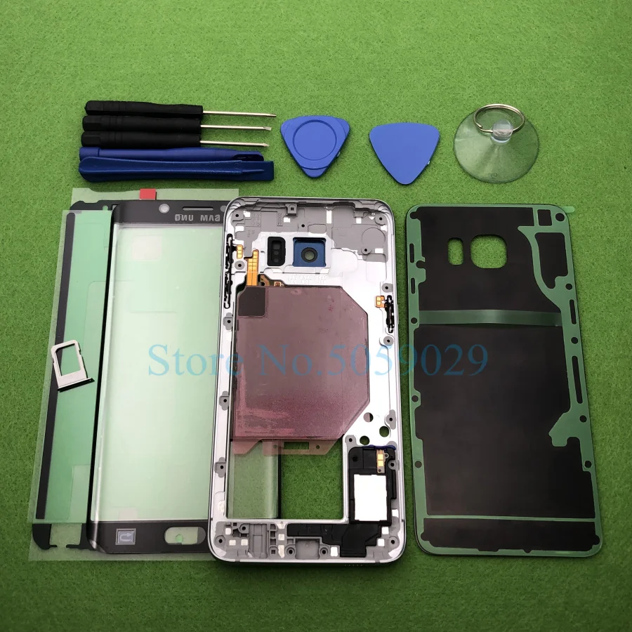 Для Samsung Galaxy S6 Edge Plus G928 G928F полный корпус Безель средняя рамка задняя крышка +