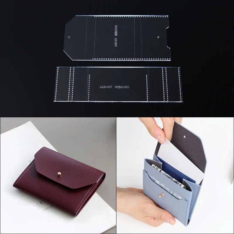 

1 набор акриловых трафарет кожа шаблон дома ручной Leathercraft Декоративный Шов; Инструмент карта посылка в виде открывающегося портмоне 10*9*1 см