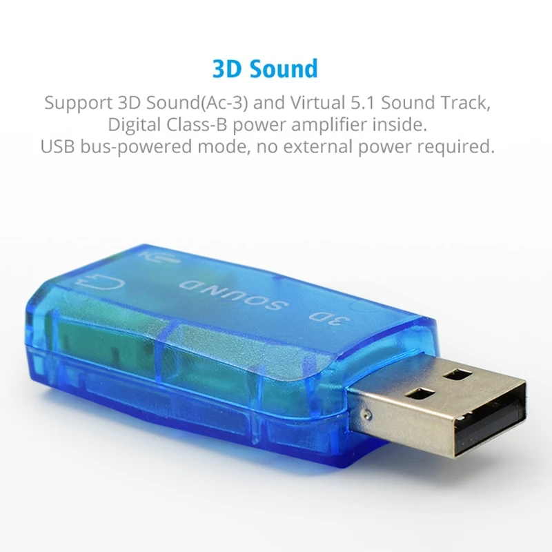 Для ПК ноутбука компьютера виртуальная звуковая карта 5 1 3D Внешний Usb аудио