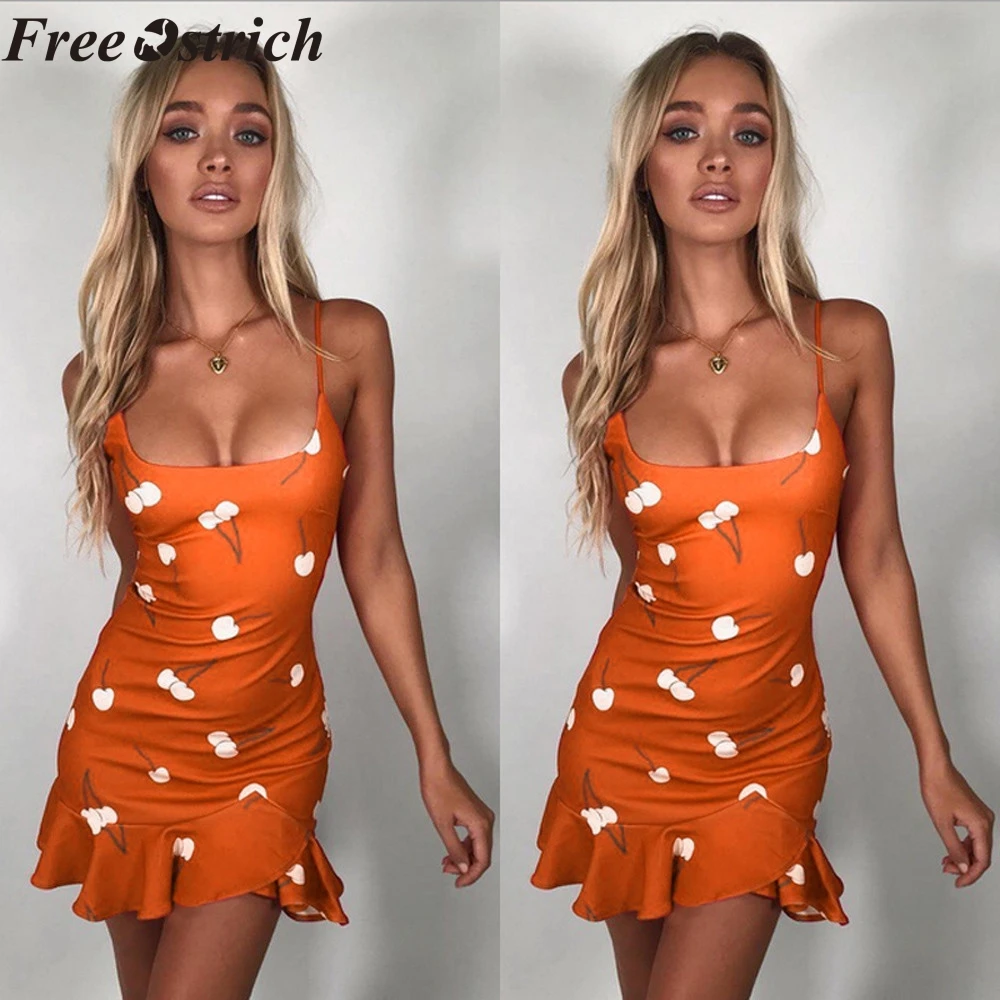 Бесплатная Страусиная мода женское летнее Бандажное платье повседневная одежда