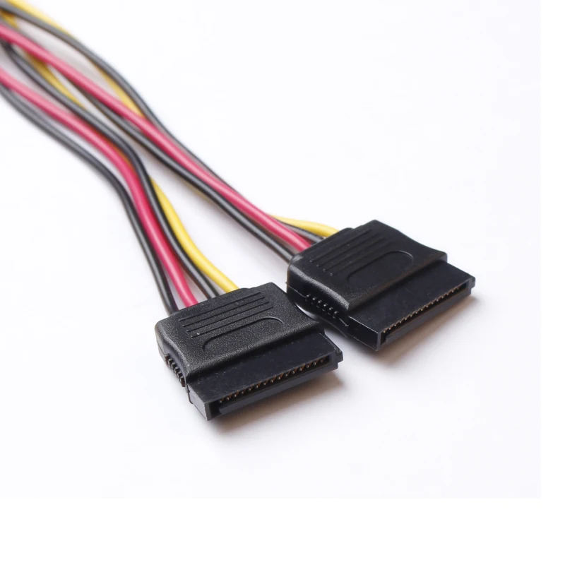 ULT-BEST 10 шт. SATA IDE кабель разделителя питания Molex 4pin to Serial ATA 15pin x 2 Male Female Y жесткий