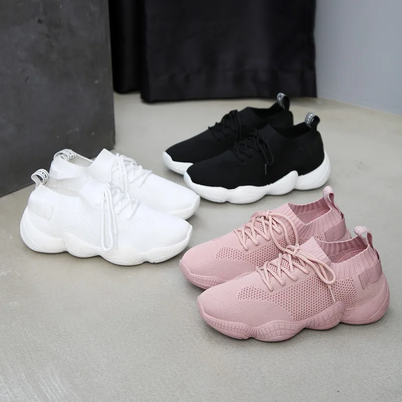 Женская обувь вязаные носки женские кроссовки сезон весна лето на плоской