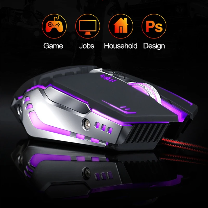 Профессиональная игровая мышь 3200 точек/дюйм LED оптическая USB Проводная компьютерная мышь геймер Mause кабель игра эргономичная мышь для ноутбука ПК