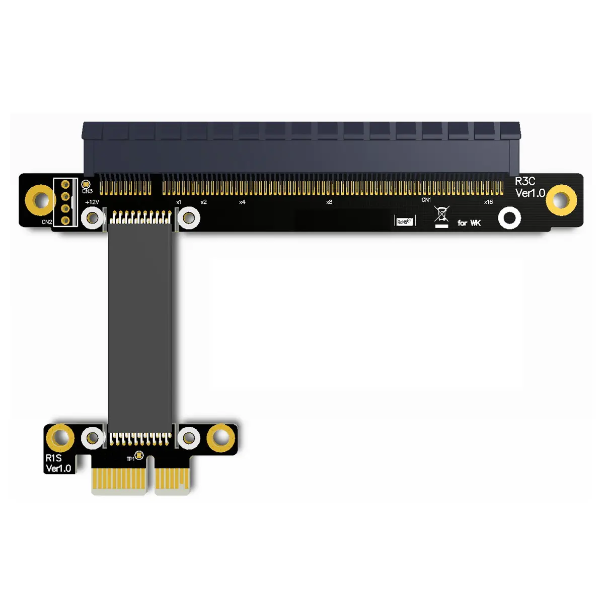 

CYDZ Jimier PCI-E Gen3.0 1x To 16x Riser Cable 30cm 40cm 50cm 60cm PCI-Express PCI-E X16 Extender Right Angled Elbow Design