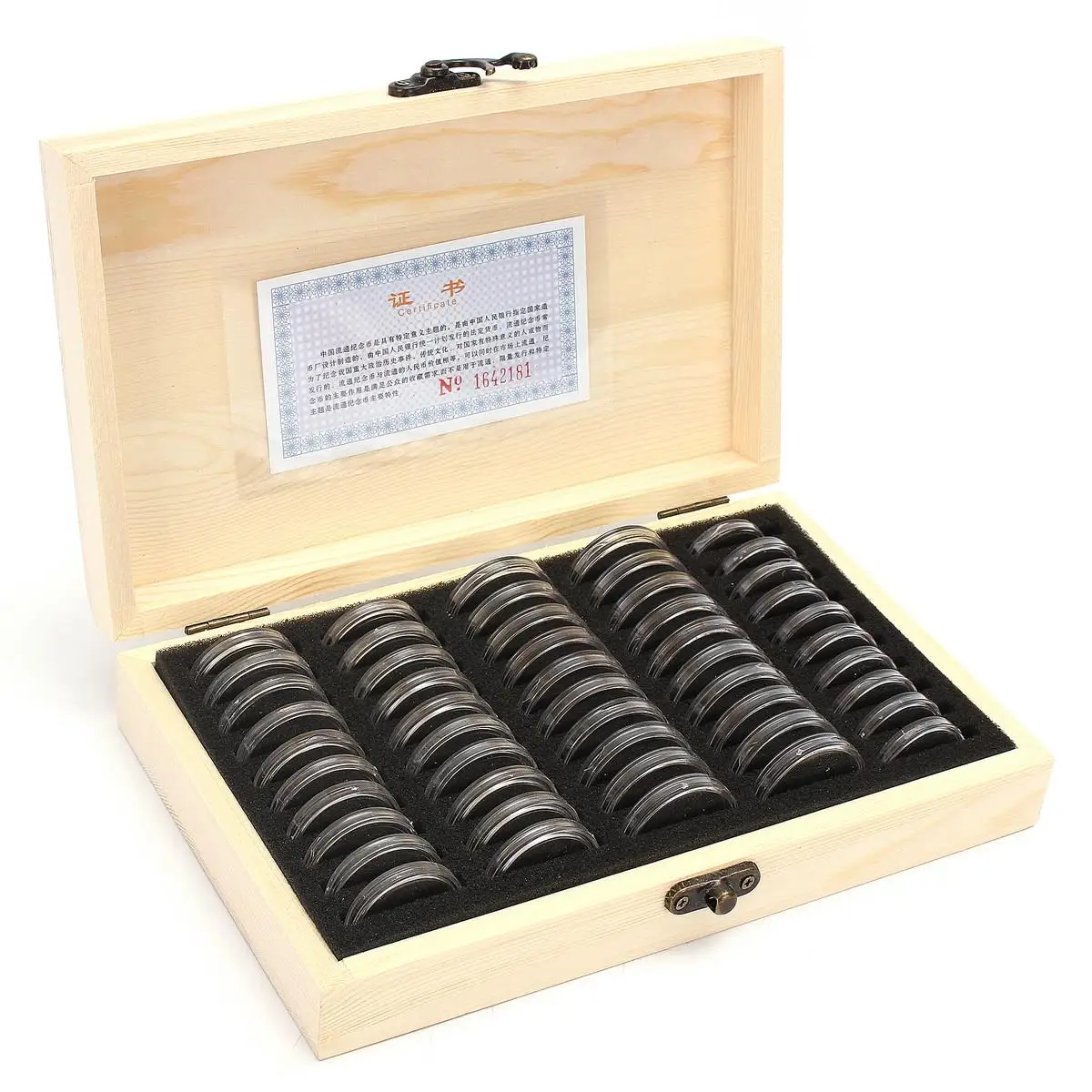 50 шт. деревянные круглые держатели для монет 25/27/30 мм|case box|storage containercoin collecting box |
