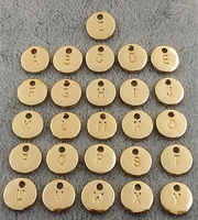 130 pieceslot 10mm tag charm double sided captital letter gold initial alphabet charms pendant wholesale a to z