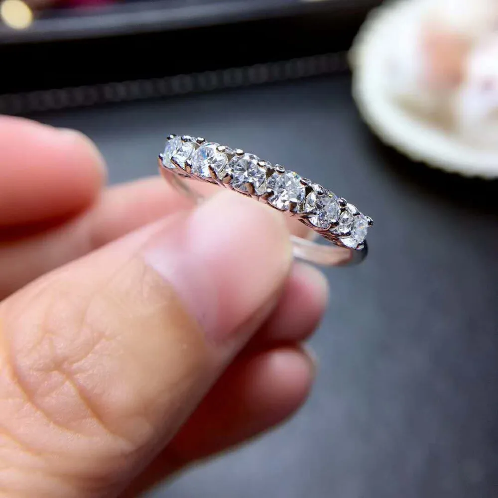 Блестящее видео! Кольцо с муассанитом женское классическое ювелирное изделие из