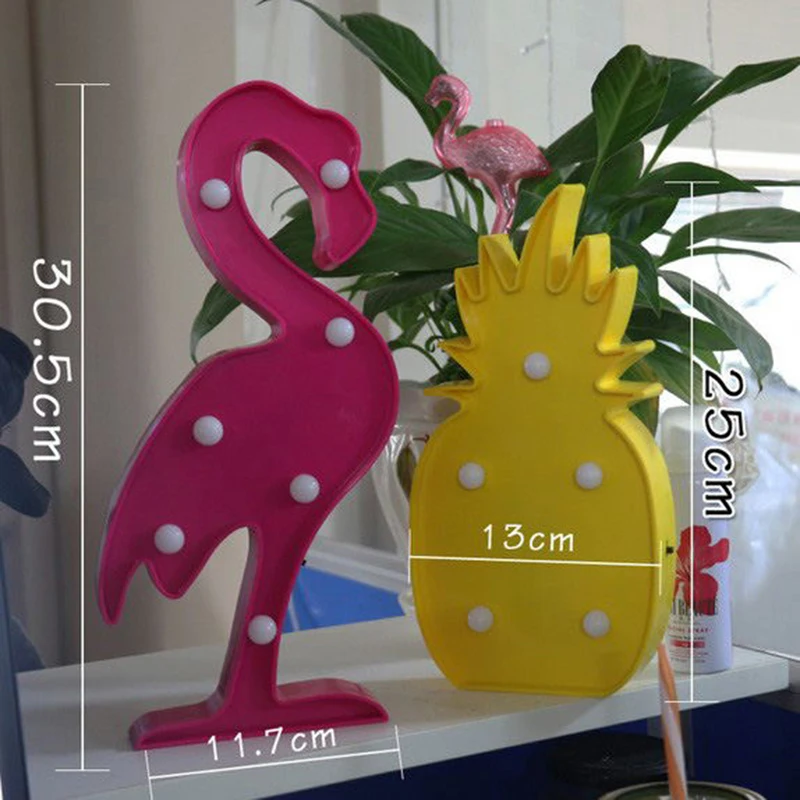 LED Cartoon Animal kids room decorations lamp s2 1pcs Chic Flamingo Pineapple Cactus Nightlight Decoration Lamps | Освещение