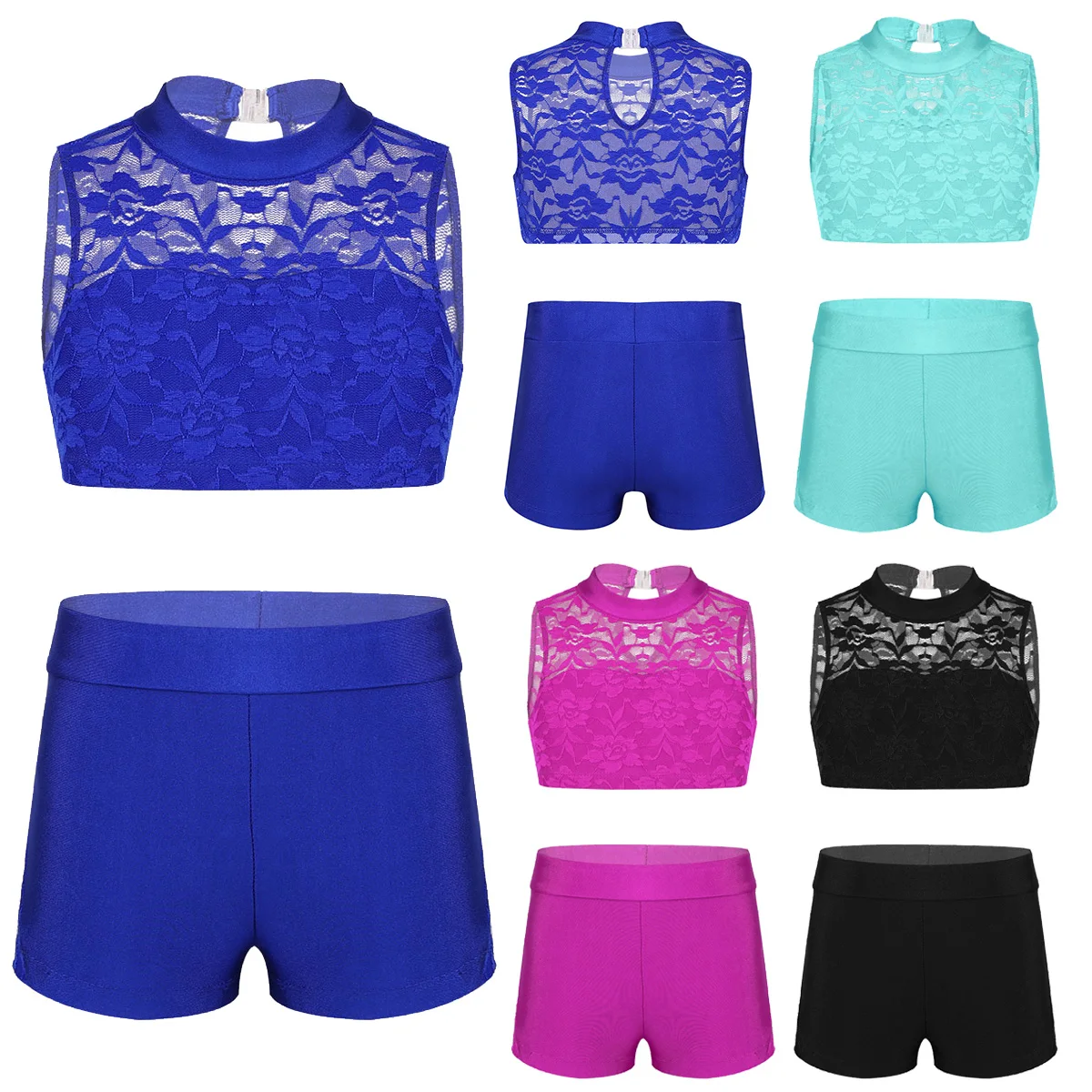 Детский купальник для девочек костюм танцев топ на бретельках и низ балетные