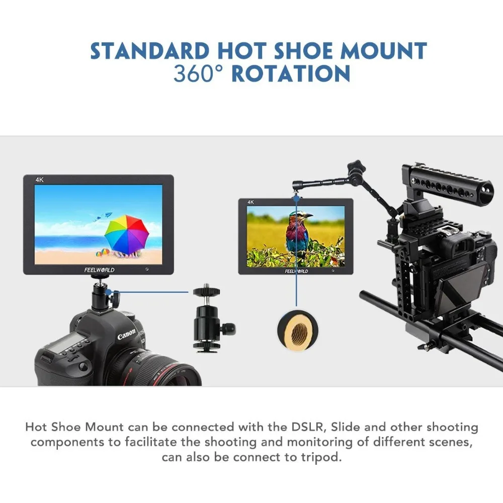 Feelworld T7 7in. Full HD монитор на камере IPS LCD 4K HDMI SDI вход DC Выходная мощность с