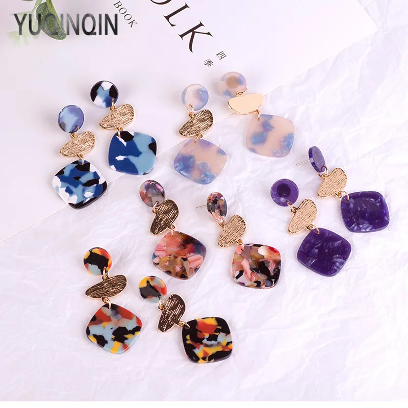 Классические Акриловые Висячие серьги для женщин геометрические висячие модные