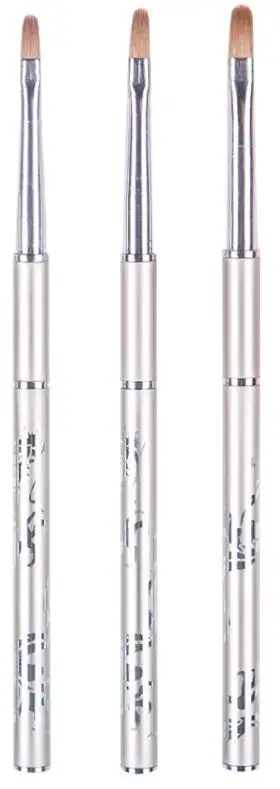BRUSH SET- 3PCS Высокое качество 1 шт. SBA2066 плоский овальный таклон гвоздь для волос Окраска гелем кисть для рисования ручка для дизайна ногтей инструменты для маникюра «сделай сам» полосатая ручка - Цвет: BRUSH SET- 3PCS