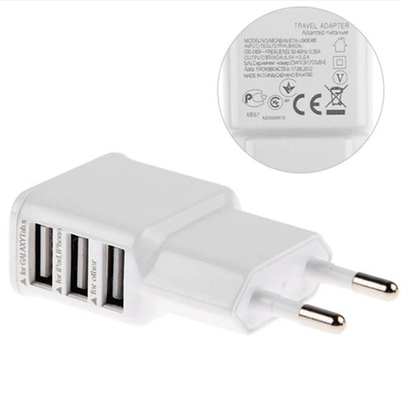 Сетевое зарядное устройство с 3 USB портами 5 В 2 А|plug power adapter|plug powerus plug |