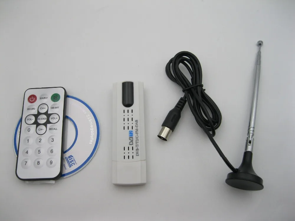 USB ТВ тюнер цифровой спутниковый DVB T2 T/C FM DAB с антенной дистанционного управления