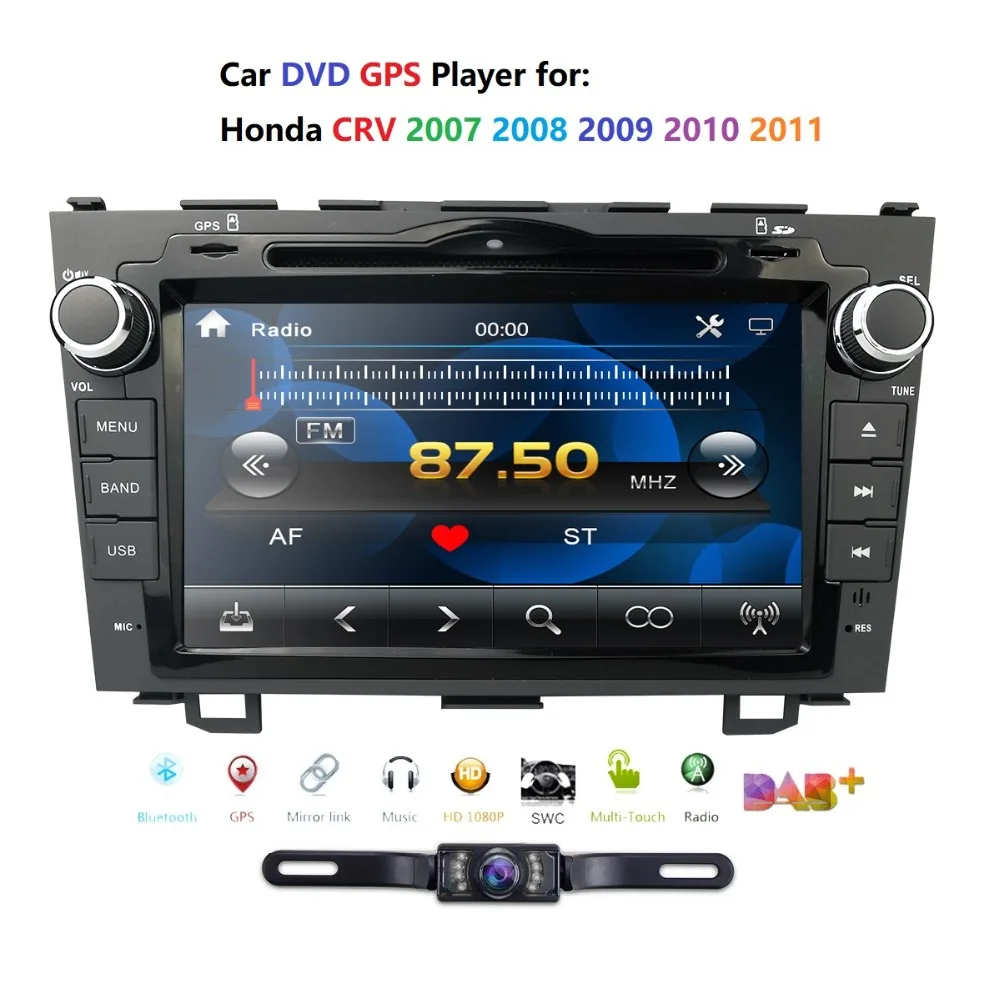 Hizpo 8 дюймов двойной Din Автомобильный мультимедийный плеер для Honda CRV 2007 2011 DVD
