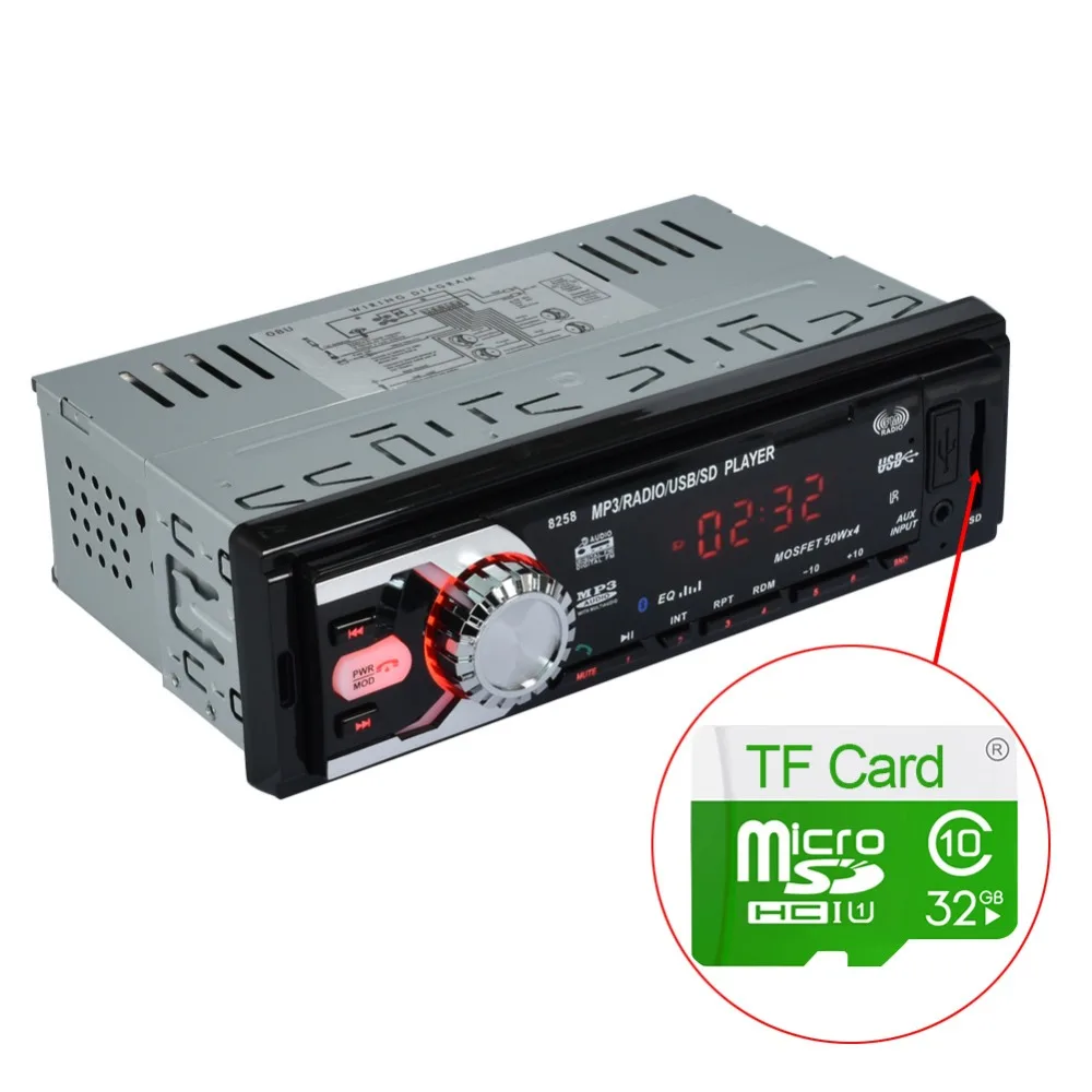 Универсальный автомобильный радиоприемник 1 Din 12 В Bluetooth медиаприемник mp3 плеер