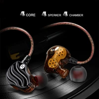 rehimm dual dynamic coil in ear sport music phone earphone 2 speaker heavy bass stereo wire control earbuds mic microphone