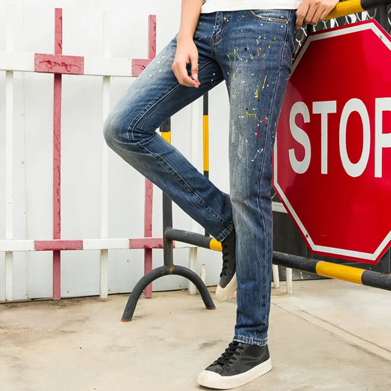 Мужские Джинсы Светло-Голубой Марка Модельер Повседневная Блеск Месте Джинсовые