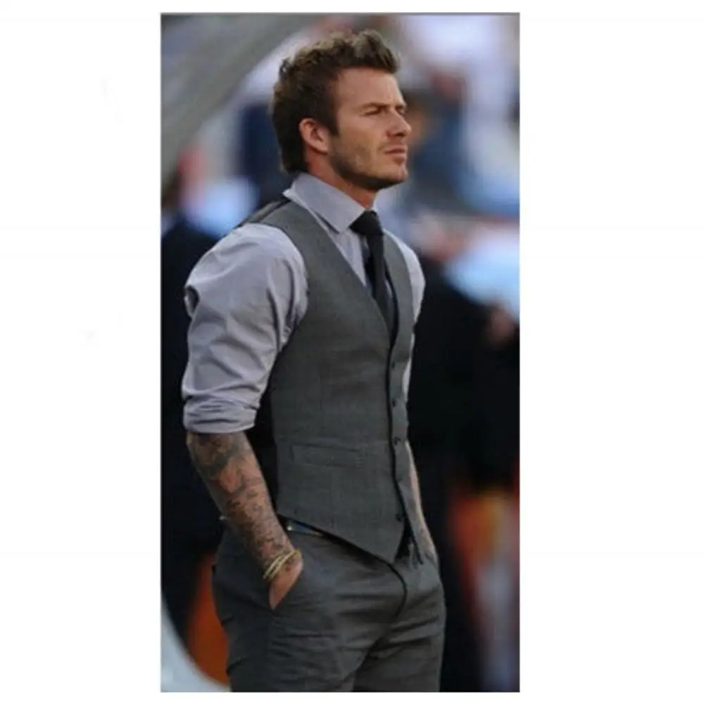 Красивые модные уникальные дизайнерские мужские костюмы серый жилет идеальные