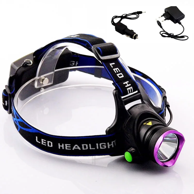 

T6 LED Headlamp Headlights XM-L T6 LED Head lamp 2000Lumens LED Head lamp Flashlight Torch + Changers Dropshipping
