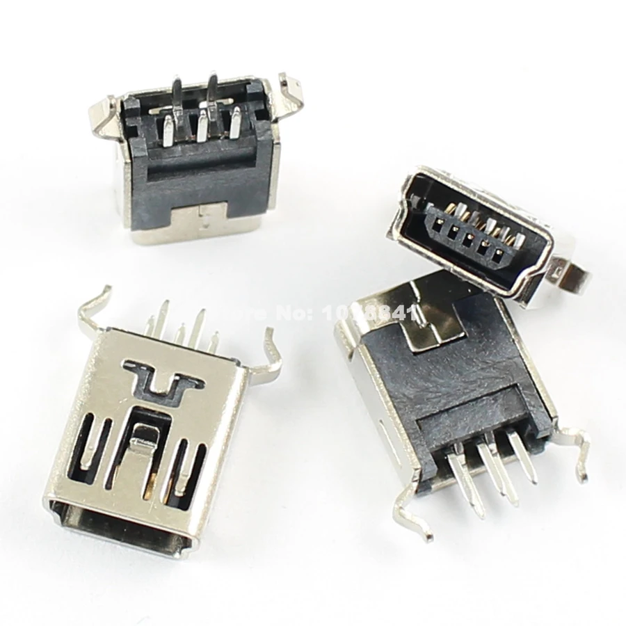 100 шт. мини USB 5 Pin гнездовой разъем 180 градусов|connector female|connector socketconnector usb |